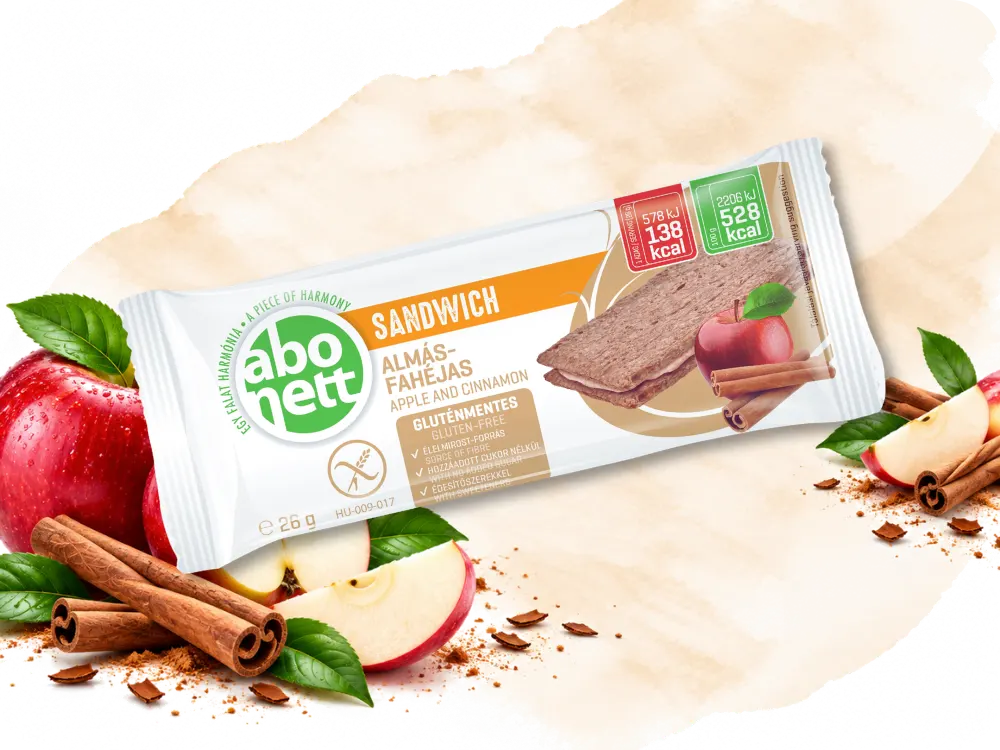 Abonett Sandwich Apple and Cinnamon pack with apples and cinnamon sticks
