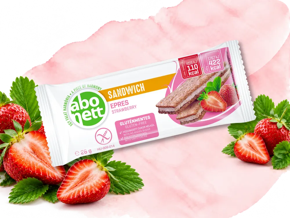 Abonett Sandwich Strawberry pack with fresh strawberries