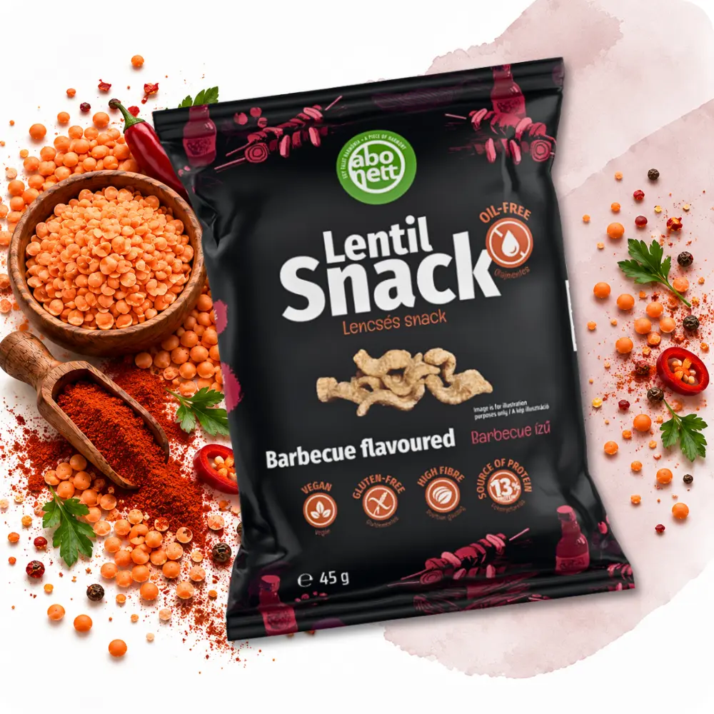 Abonett Lentil Snack — Barbecue Flavour, 45 g pack