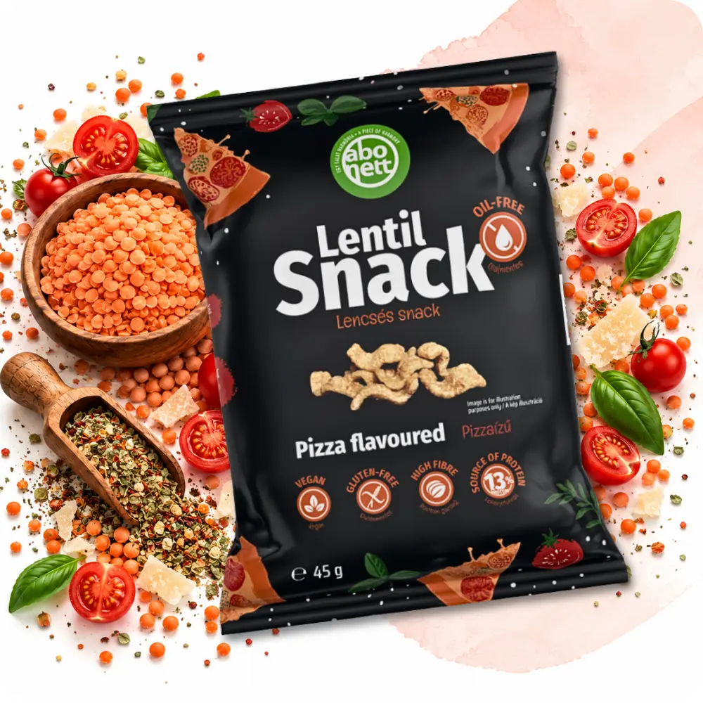 Abonett Lentil Snack — Pizza Flavour, 45 g pack
