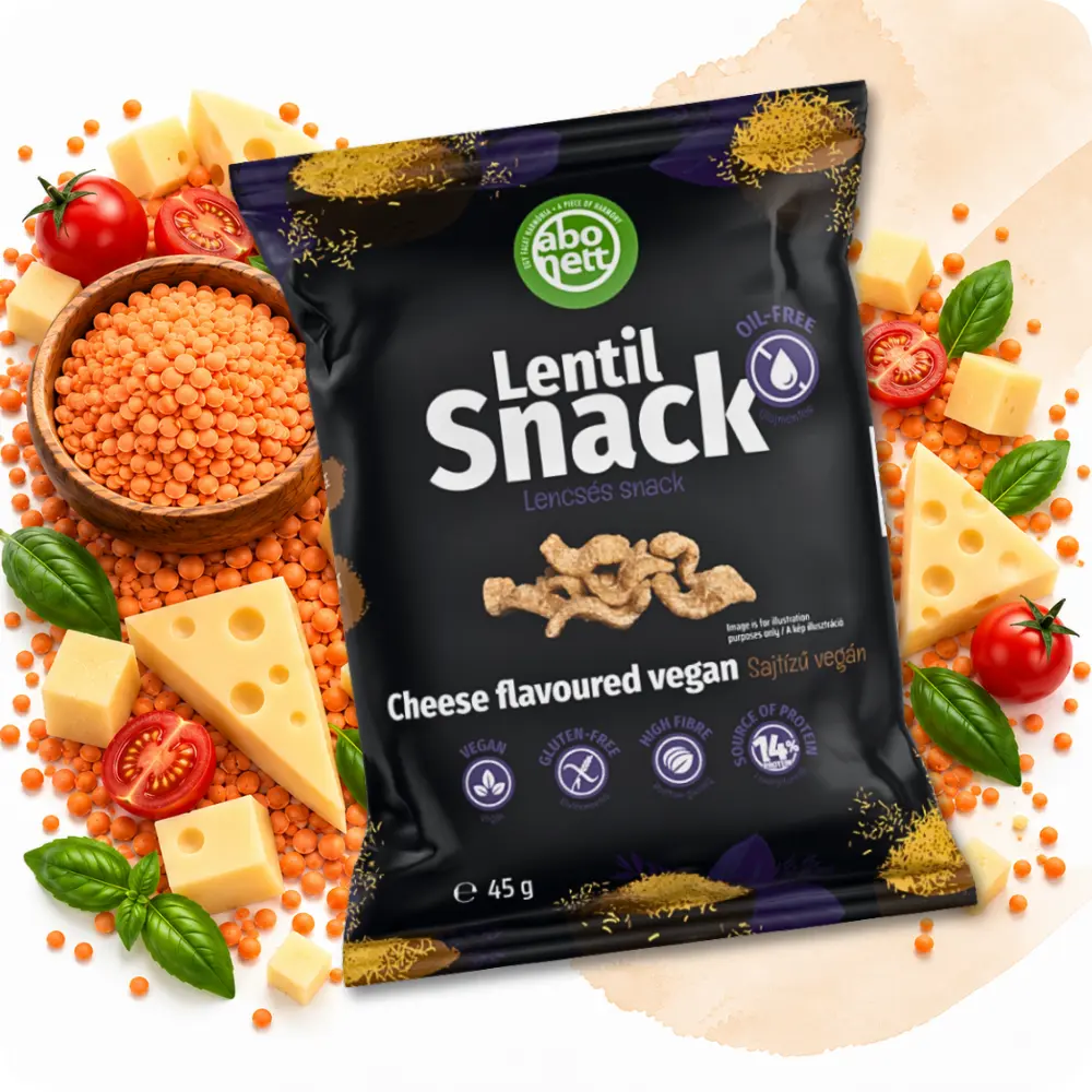 Abonett Lentil Snack — Vegan Cheese Flavour, 45 g pack