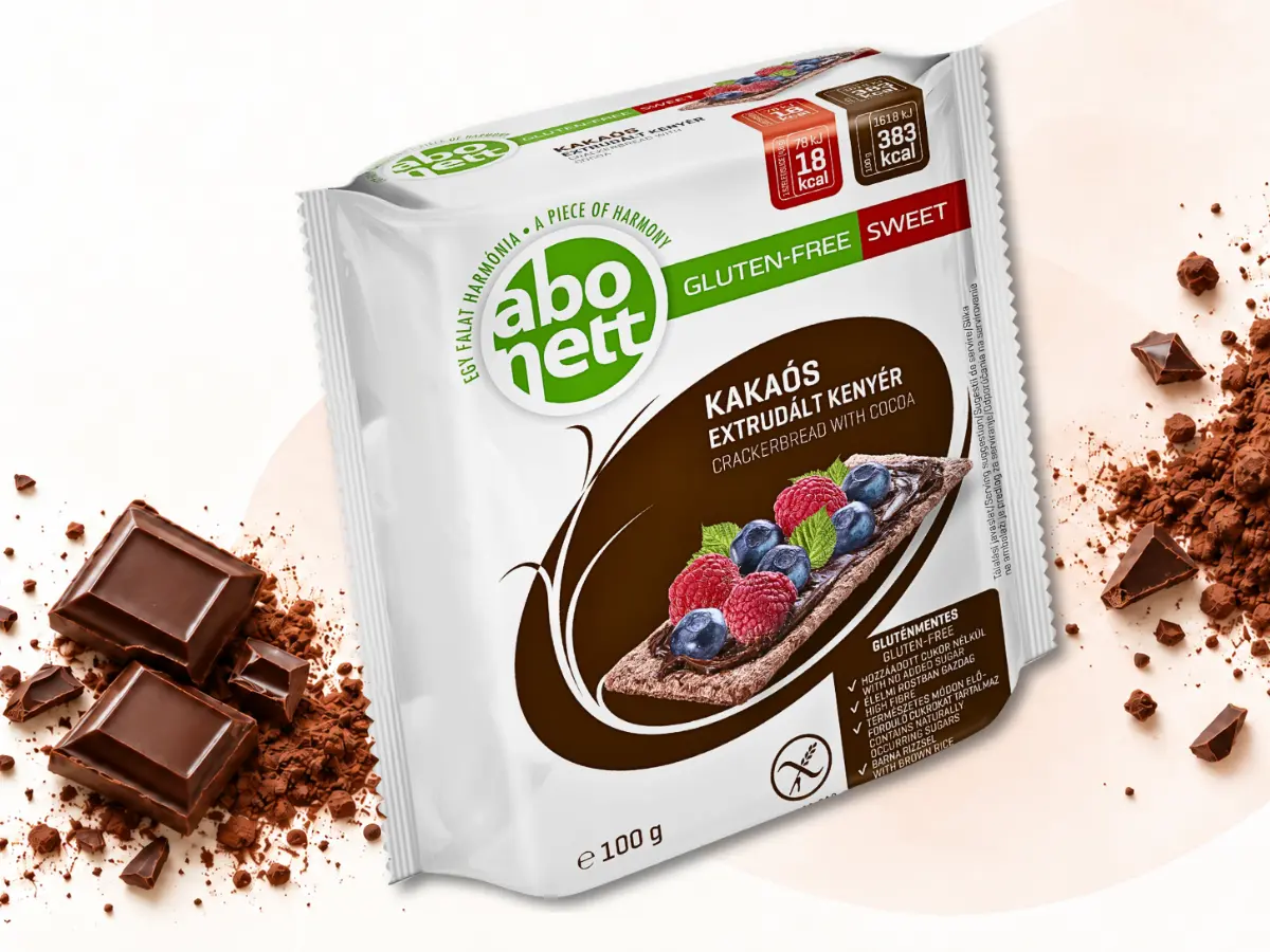 Abonett Gluten-Free Sweet cocoa crackerbread pack with chocolate