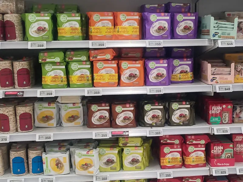 Abonett crackerbread packs on a supermarket shelf